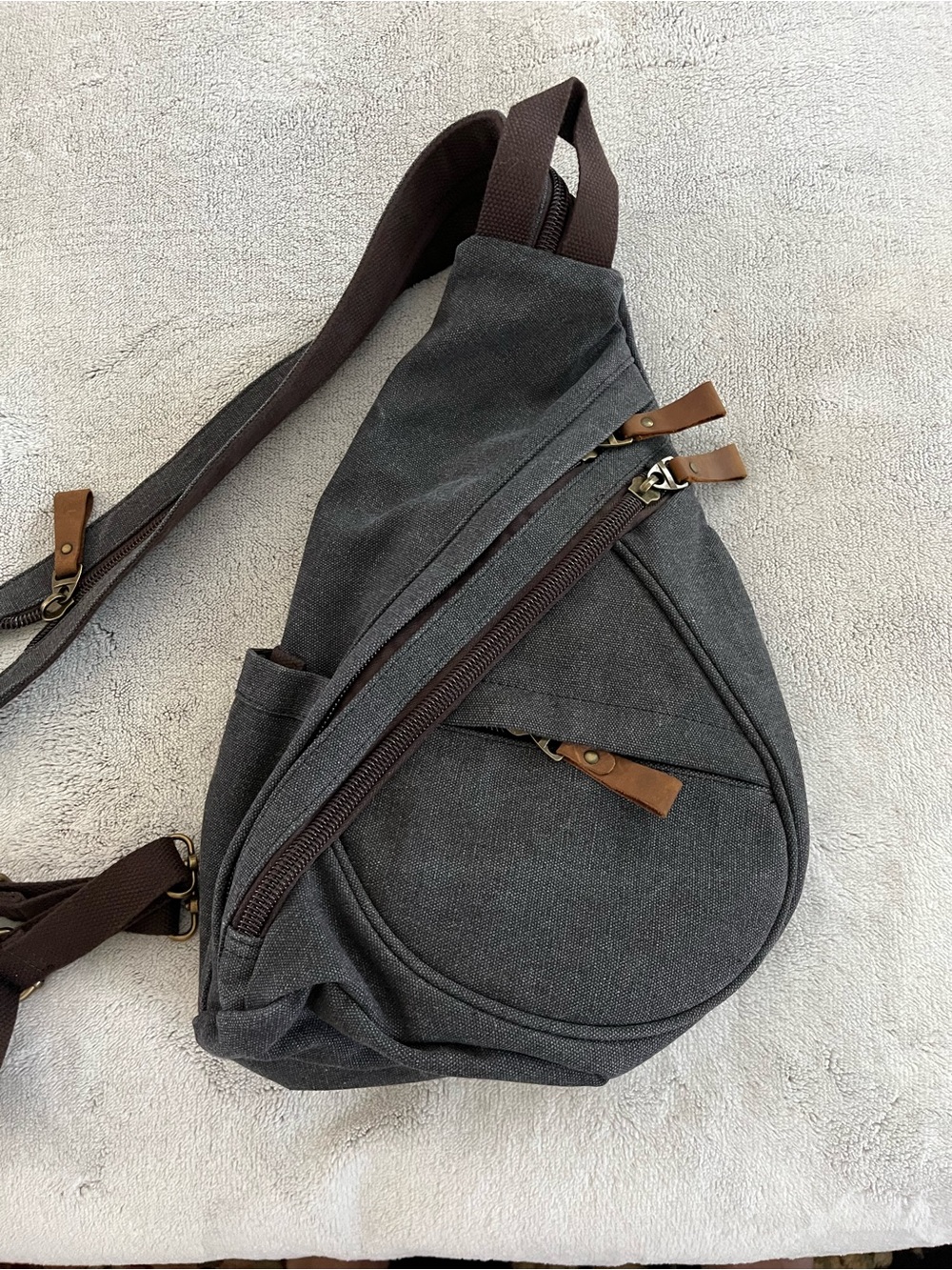 Lovevook Gray Canvas Sling Bag - Casual Crossbody